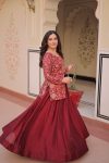 FABULOUS PURE SIMMER VICHITRA JACQUARD WORK TOP LEHENGA SET WEDDING WEAR WHOLESALE PRICE ETHNIC GARMENT (16)