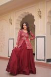 FABULOUS PURE SIMMER VICHITRA JACQUARD WORK TOP LEHENGA SET WEDDING WEAR WHOLESALE PRICE ETHNIC GARMENT (16)