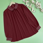 FABULOUS RAYON COLLER+ DORI FUMKA WORK TOP MAROON