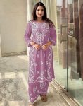 FABULOUS RAYON LUCKNOWI STYLE WORK TOP BOTTOM SET FORMAL WEAR WHOLESALE PRICE ETHNIC GARMENT (1)