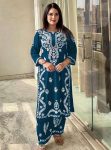 FABULOUS RAYON LUCKNOWI STYLE WORK TOP BOTTOM SET FORMAL WEAR WHOLESALE PRICE ETHNIC GARMENT (4)