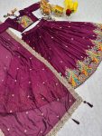 FABULOUS VICHITRA EMBROIDERY SEQUENCE & THREAD WORK LEHANGA CHOLI WITH DUPATTA WEDDING WEAR WHOLESALE PRICE ETHNIC GARMENT (2)