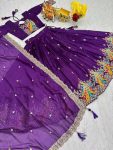 FABULOUS VICHITRA EMBROIDERY SEQUENCE & THREAD WORK LEHANGA CHOLI WITH DUPATTA WEDDING WEAR WHOLESALE PRICE ETHNIC GARMENT (6)