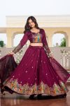 FABULOUS VICHITRA EMBROIDERY SEQUENCE & THREAD WORK LEHANGA CHOLI WITH DUPATTA WEDDING WEAR WHOLESALE PRICE ETHNIC GARMENT (2)