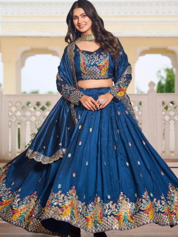 FABULOUS VICHITRA EMBROIDERY SEQUENCE & THREAD WORK LEHANGA CHOLI WITH DUPATTA TEAL