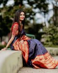 FAHIONABLE SOFT LICHI SILK JACQUARD WORK SAREE WITH UNSTITCHED BLOUSE WEDDING WEAR WHOLESALE PRICE ETHNIC GARMENT (3)
