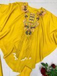 FANCY AIR TEX CHINON SEQUENCE EMBROIDERED WORK WITH KODI LATKAN WORK TOP BLOUSE WITH PALAZZO PARTY WEAR WHOLESALE PRICE ETHNIC GARMENT (2)