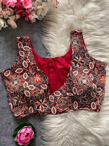 FANCY AJRAKH COTTON STITCHED BLOUSE RANI