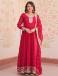FANCY BLOOMING GEORGETTE ZARI & SEQUENCE EMBROIDERY WORK GOWN WITH DUPATTA RANI