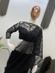 FANCY BUTTER FLY NET SEQUENCE EMBROIDERY WORK LEHENGA SAREE WITH STITCHED BLOUSE PARTY WEAR WHOLESALE PRICE ETHNIC GARMENT (6)