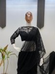 FANCY BUTTER FLY NET SEQUENCE EMBROIDERY WORK LEHENGA SAREE WITH STITCHED BLOUSE PARTY WEAR WHOLESALE PRICE ETHNIC GARMENT (6)