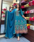 FANCY CHINON DIGITAL PRINT WITH KODI LACE WORK ANARKALI BOTTOM WITH DUPATTA FESTIVE WEAR WHOLESALE PRICE ETHNIC GARMENT (6)