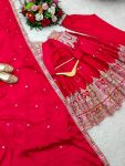 FANCY CHINON SILK EMBROIDERY CODING DORI AND SEQUENCE WORK GOWN BOTTOM WITH DUPATTA FESTIVE WEAR WHOLESALE PRICE ETHNIC GARMENT (5)