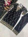 FANCY CHINON SILK EMBROIDERY CODING SEQUENCE WORK TOP BOTTOM WITH DUPATTA FESTIVE WEAR WHOLESALE PRICE ETHNIC GARMENT (3)