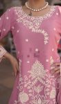 FANCY CHINON SILK THREAD CUTWORK SEQUENCE WORK TOP BOTTOM WITH DUPATTA FESTIVE WEAR WHOLESALE PRICE ETHNIC GARMENT (1)