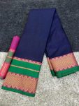 FANCY COTTON SILK JACQUARD WEAVING RICH HEAVY BORDER WORK SAREE WITH UNSTITCHED BLOUSE INDIAN WEAR WHOLESALE PRICE ETHNIC GARMENT (10)