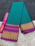 FANCY COTTON SILK JACQUARD WEAVING RICH HEAVY BORDER WORK SAREE WITH UNSTITCHED BLOUSE MORPICH
