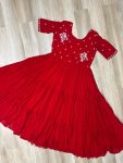 FANCY FAUX BLOOMING BEADS EMBROIDERY WORK GOWN PARTY WEAR WHOLESALE PRICE ETHNIC GARMENT (5)