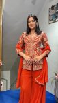 FANCY FAUX GEORGETTE EMBROIDERY SEQUENCE WORK TOP PALAZZO WITH DUPATTA WEDDING WEAR WHOLESALE PRICE ETHNIC GARMENT(14)