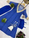 FANCY GEORGETTE DIGITAL PRINT WITH EMBROIDERY WORK BORDER WORK TOP TUBE TOP WITH BOTTOM AND POTLI PURSE PARTY WEAR WHOLESALE PRICE ETHNIC GARMENT (2)