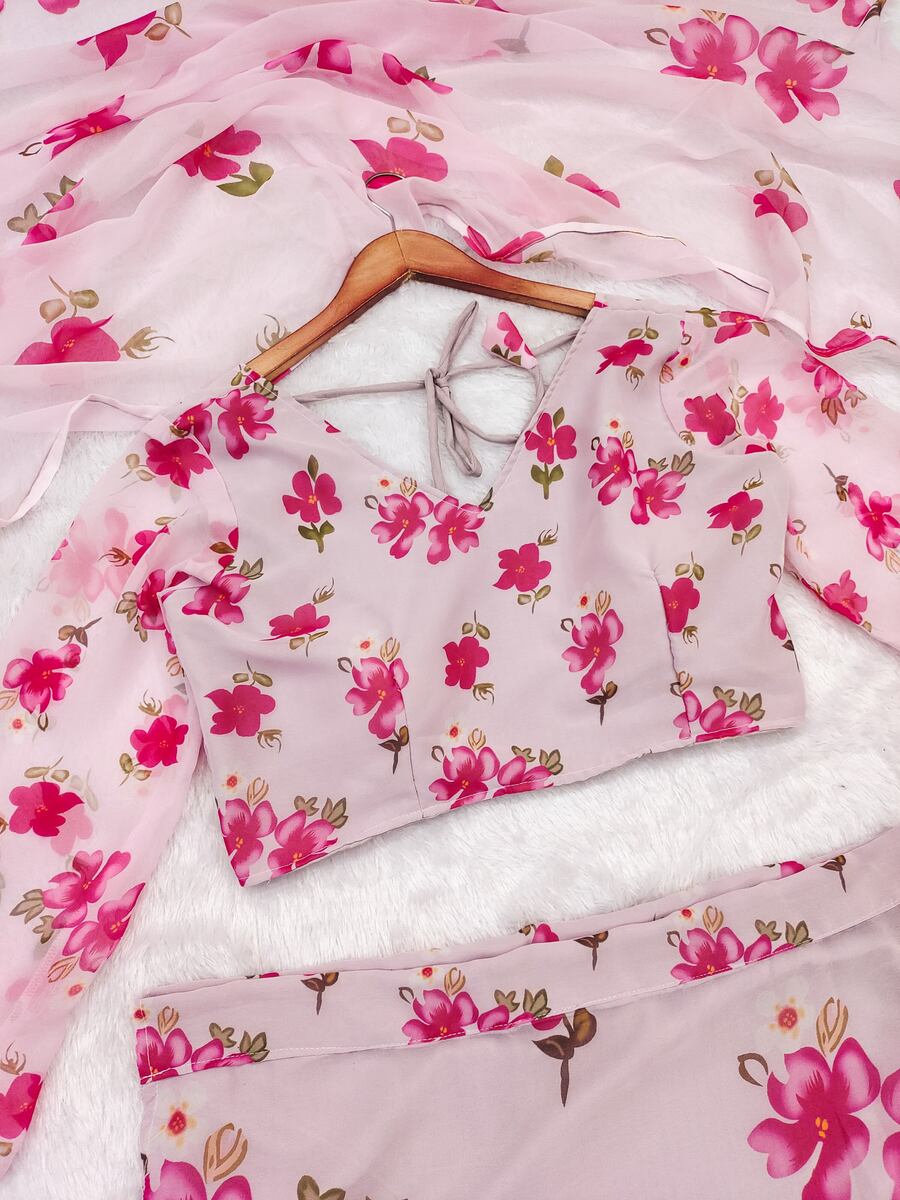 FANCY GEORGETTE DIGITAL PRINTED LEHENGA SAREE WITH ATTACHED DUPATTA AND BLOUSE PARTY WEAR WHOLESALE PRICE ETHNIC GARMENT (2)