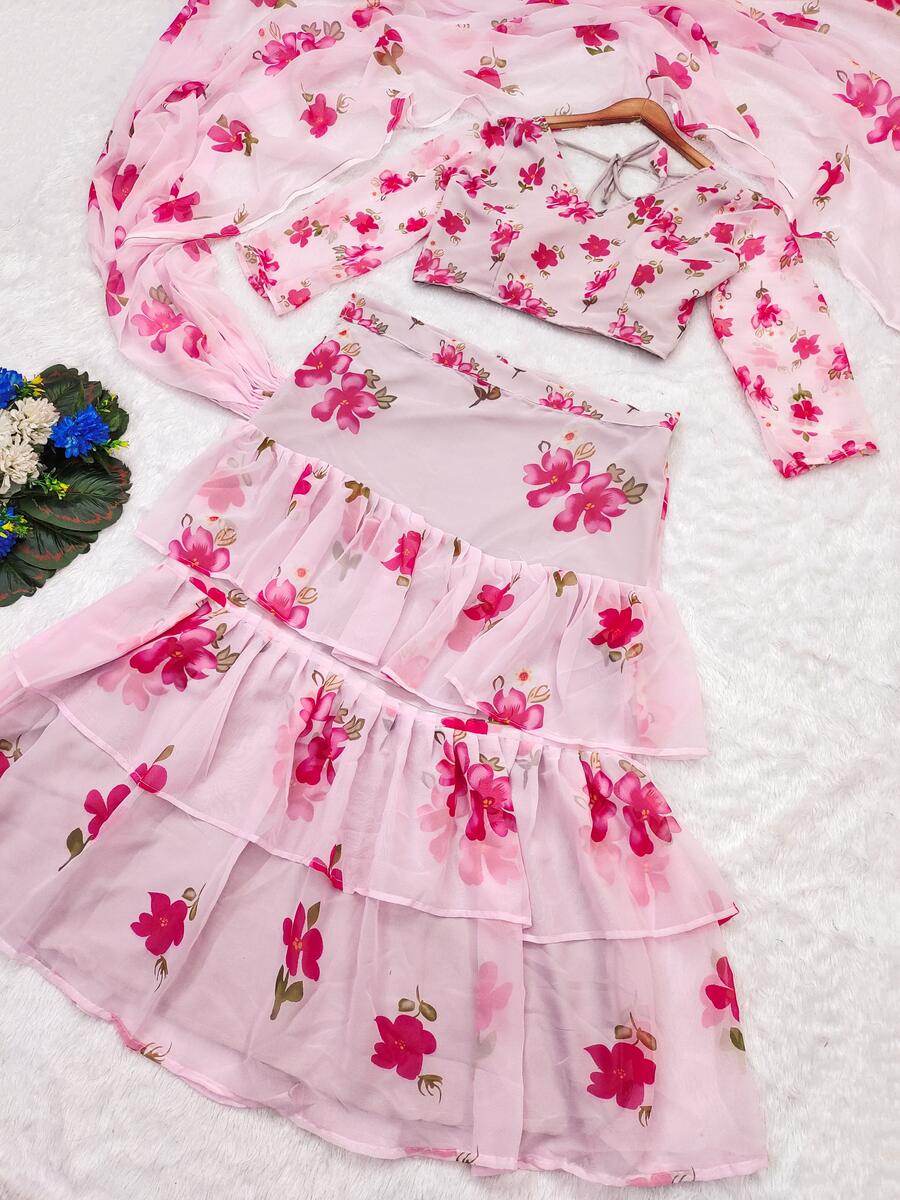 FANCY GEORGETTE DIGITAL PRINTED LEHENGA SAREE WITH ATTACHED DUPATTA AND BLOUSE PARTY WEAR WHOLESALE PRICE ETHNIC GARMENT (7)