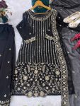 FANCY GEORGETTE EMBROIDERY WITH THREAD AND SEQUENCE WORK TOP PALAZZO WITH DUPATTA FESTIVE WEAR WHOLESALE PRICE ETHNIC GARMENT (3)