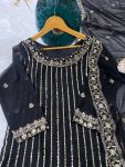 FANCY GEORGETTE EMBROIDERY WITH THREAD AND SEQUENCE WORK TOP PALAZZO WITH DUPATTA FESTIVE WEAR WHOLESALE PRICE ETHNIC GARMENT (3)