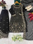 FANCY GEORGETTE EMBROIDERY WITH THREAD AND SEQUENCE WORK TOP PALAZZO WITH DUPATTA FESTIVE WEAR WHOLESALE PRICE ETHNIC GARMENT (3)