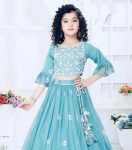 FANCY GEORGETTE EMBROIDERY WORK KID’S LEHENGA CHOLI WITH DUPATTA PARTY WEAR WHOLESALE PRICE ETHNIC GARMENT (4)