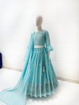 FANCY GEORGETTE EMBROIDERY WORK KID’S LEHENGA CHOLI WITH DUPATTA PARTY WEAR WHOLESALE PRICE ETHNIC GARMENT (4)