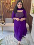 FANCY GEORGETTE HAND WORK TOP WITH DUPATTA FESTIVE WEAR WHOLESALE PRICE ETHNIC GARMENT (3)