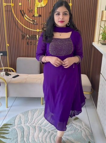 FANCY GEORGETTE HAND WORK TOP WITH DUPATTA PURPLE