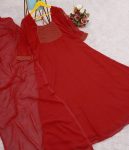 FANCY GEORGETTE HAND WORK TOP WITH DUPATTA FESTIVE WEAR WHOLESALE PRICE ETHNIC GARMENT (5)