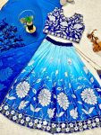 FANCY GEORGETTE PRINTED WITH EMBROIDERY SEQUENCE WORK KID’S LEHENGA CHOLI WITH DUPATTA PARTY WEAR WHOLESALE PRICE ETHNIC GARMENT (3)
