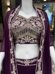 FANCY GEORGETTE SEQUENCE EMBROIDERY WORK BLOUSE PALAZZO WITH SHRUG STYLE KOTI PARTY WEAR WHOLESALE PRICE ETHNIC GARMENT (3)