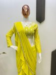 FANCY GEORGETTE SEQUENCE EMBROIDERY WORK LEHENGA SAREE WITH BLOUSE READY TO WEAR WHOLESALE PRICE ETHNIC GARMENT (4)