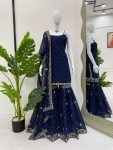 FANCY GEORGETTE THREAD WITH SEQUENCE WORK TOP SHARARA WITH DUPATTA PARTY WEAR WHOLESALE PRICE ETHNIC GARMENT (3)