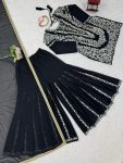 FANCY GEORGETTE THREAD WITH SEQUENCE WORK TOP SHARARA WITH DUPATTA WEDDING WEAR WHOLESALE PRICE ETHNIC GARMENT (5)