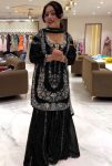 FANCY GEORGETTE THREAD WITH SEQUENCE WORK TOP SHARARA WITH DUPATTA WEDDING WEAR WHOLESALE PRICE ETHNIC GARMENT (5)