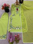 FANCY HEAVY FAUX GEORGETTA EMBROIDERY SEQUENCE WORK TOP PALAZZO WITH DUPATTA PARTY WEAR WHOLESALE PRICE ETHNIC GARMENT (2)