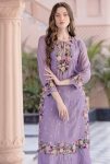 FANCY HEAVY FAUX GEORGETTA EMBROIDERY SEQUENCE WORK TOP PALAZZO WITH DUPATTA PARTY WEAR WHOLESALE PRICE ETHNIC GARMENT (11)