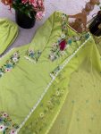 FANCY HEAVY FAUX GEORGETTA EMBROIDERY SEQUENCE WORK TOP PALAZZO WITH DUPATTA PARTY WEAR WHOLESALE PRICE ETHNIC GARMENT (2)