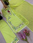 FANCY HEAVY FAUX GEORGETTA EMBROIDERY SEQUENCE WORK TOP PALAZZO WITH DUPATTA PARTY WEAR WHOLESALE PRICE ETHNIC GARMENT (2)