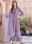 FANCY HEAVY FAUX GEORGETTA EMBROIDERY SEQUENCE WORK TOP PALAZZO WITH DUPATTA PARTY WEAR WHOLESALE PRICE ETHNIC GARMENT (11)