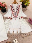 FANCY KHADI COTTON EMBROIDERY SEQUENCE WORK WITH REAL MIRROR WORK KURTI PALAZZO SET PARTY WEAR WHOLESALE PRICE ETHNIC GARMENT (3)