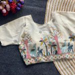 FANCY KHADI COTTON EMBROIDERY WORK STITCHED BLOUSE FESTIVE WEAR WHOLESALE PRICE ETHNIC GARMENT (4)