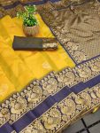 FANCY LICHI SILK JACQUARD WORK SAREE WITH UNSTITCHED BLOUSE FESTIVE WEAR WHOLESALE PRICE ETHNIC GARMENT (7)