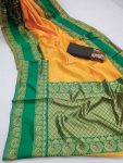 FANCY LICHI SILK JACQUARD WORK SAREE WITH UNSTITCHED BLOUSE FESTIVE WEAR WHOLESALE PRICE ETHNIC GARMENT (3)