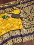 FANCY LICHI SILK JACQUARD WORK SAREE WITH UNSTITCHED BLOUSE FESTIVE WEAR WHOLESALE PRICE ETHNIC GARMENT (7)
